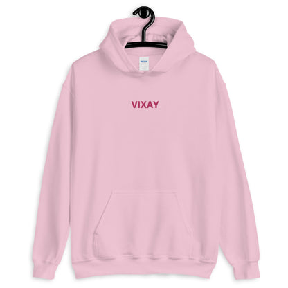 Unisex Embroidered Hoodie Pink