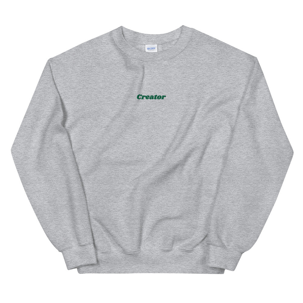 Creator Unisex Embroidered Sweatshirt (greenxgray)