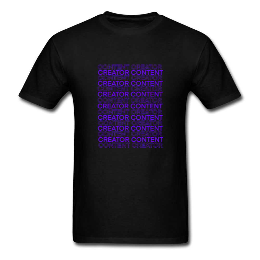 Creator Content tee (purple lettering) - black