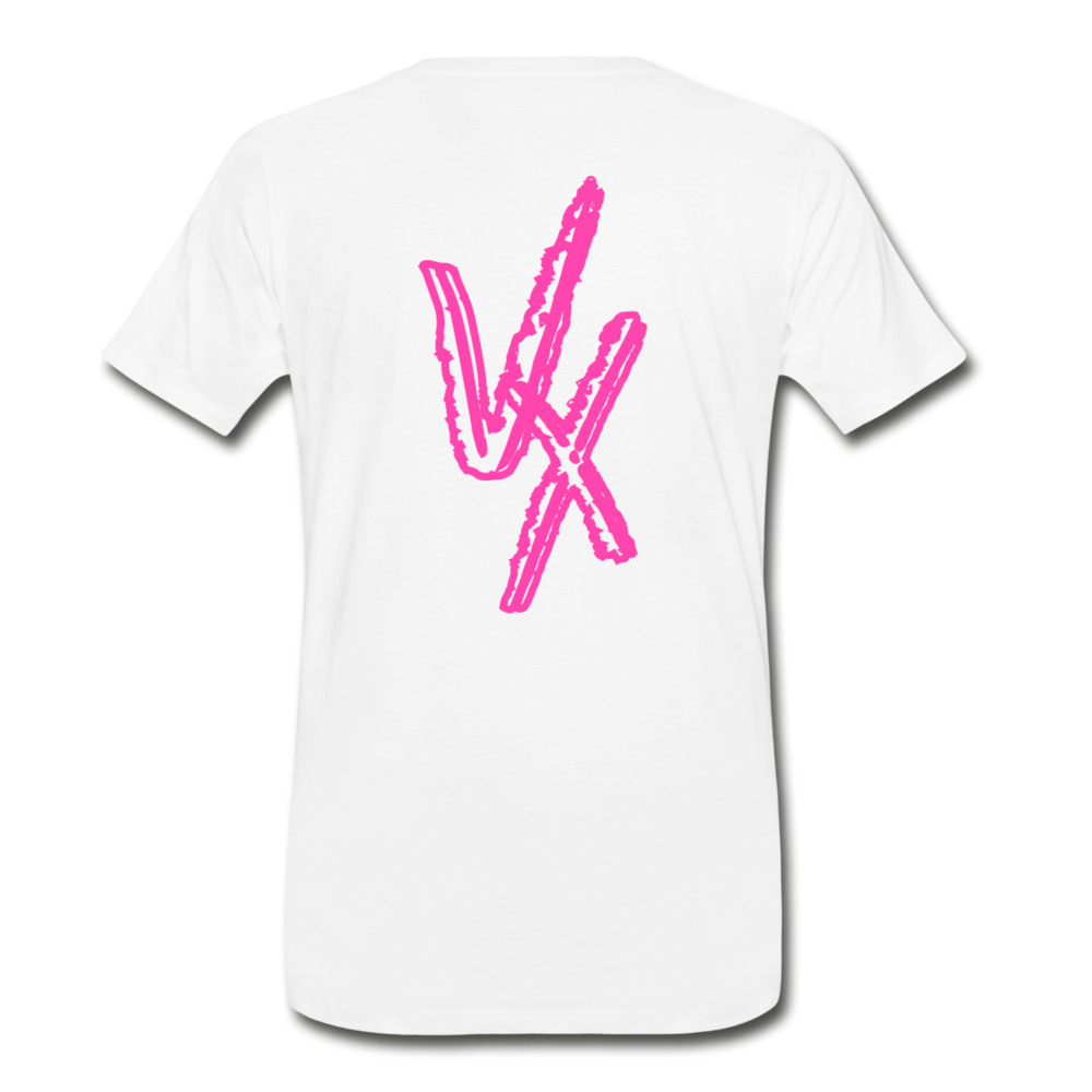 Construct tee (pink) - white
